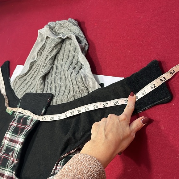 Telluride GRAY KNIT HOODED red green black plaid THICK FLEECE Dog Jacket COAT XL - Picture 10 of 11